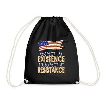 Respectez mon existence ou attendez-vous à ma résistance rétro - Sac de sport léger - noir - Devant