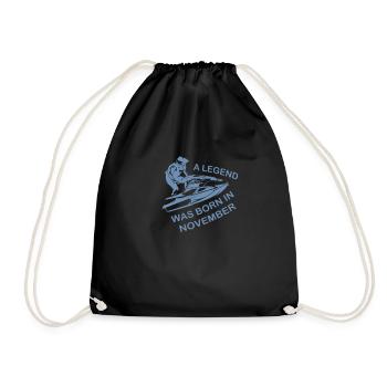 Geburtsmonat Jet Ski Legende November Sprüche - Turnbeutel - Schwarz - Vorne