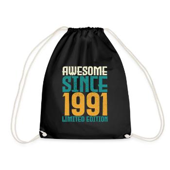 Awesome Since 1990 limited edition. - Drawstring Bag - black - Front
