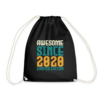 Awesome Since 2020 Limited Edition. - Drawstring Bag - black - Front