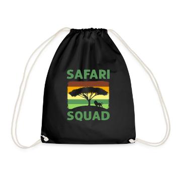 Safari-kader. Safari-familienurlaub - Turnbeutel - Schwarz - Vorne
