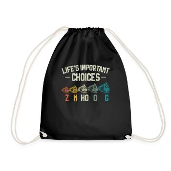 Steam Train Driver Trainspotting - Drawstring Bag - black - Front