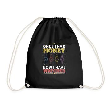 Autrefois j’avais de l’argent maintenant j’ai des montres, des montres de collection - Sac de sport léger - noir - Devant