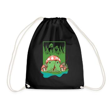 Grenouille pêcheuse - Sac de sport léger - noir - Devant