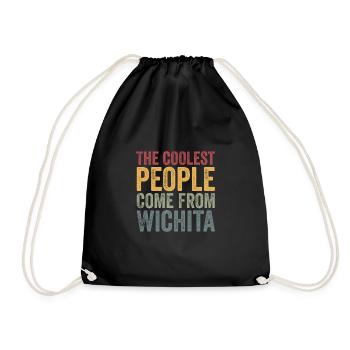 Coolest people come from Wichita - Drawstring Bag - black - Front