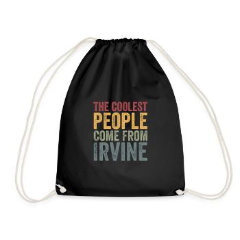 Coolest people come from Irvine - Drawstring Bag - black - Front
