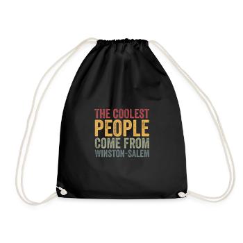 Coolest people come from Winston-Salem - Drawstring Bag - black - Front