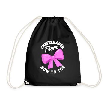 Lustiges Cheerleader Cheerleading Geschenk - Turnbeutel - Schwarz - Vorne