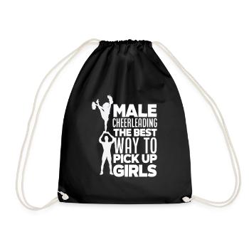 Lustiges Cheerleader Cheerleading Geschenk - Turnbeutel - Schwarz - Vorne