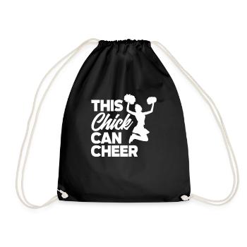 Lustiges Cheerleader Cheerleading Geschenk - Turnbeutel - Schwarz - Vorne