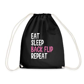 Manger Dormir Retour Flip Répéter Tumbling Fier Gymnaste - Sac de sport léger - noir - Devant