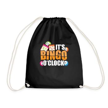 Bingo Caller Es ist Bingo O Clock Lustiges Bingo - Turnbeutel - Schwarz - Vorne