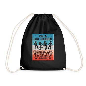 Line Dancing Cowboy Texas Line Dance Cadeau - Sac de sport léger - noir - Devant
