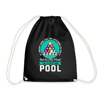 Snooker Pool Billard - Turnbeutel - Schwarz - Vorne