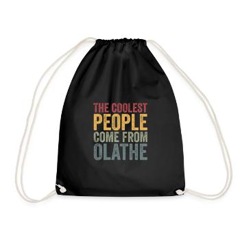 Coolest people come from Olathe - Drawstring Bag - black - Front