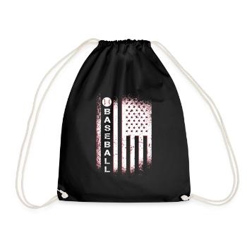 USA American Flag Baseball Player Vintage Design - Sac de sport léger - noir - Devant