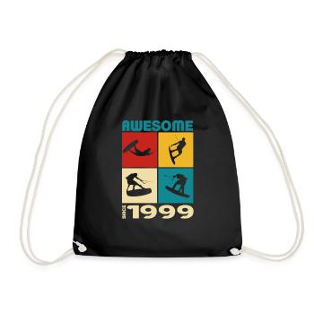 Awesome since 1999. Wakeboard Lifestyle - Drawstring Bag - black - Front