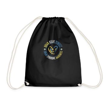 Down Syndrome Awareness I Blue Yellow Ribbon T21 - Drawstring Bag - black - Front