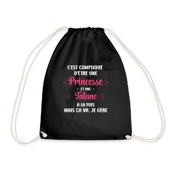 C est compliqué princesse et Tatane - Sac de sport léger - noir - Devant
