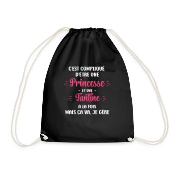 C est compliqué princesse et tantine - Sac de sport léger - noir - Devant