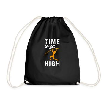 Stabhochsprung Hochsprung Leichtathletik Zehnkampf - Turnbeutel - Schwarz - Vorne