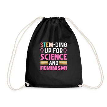 Stem-ding Up Für Wissenschaft Und Feminismus. - Turnbeutel - Schwarz - Vorne