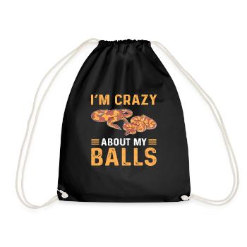 I Am Crazy About My Eggs. Royal - Drawstring Bag - black - Front
