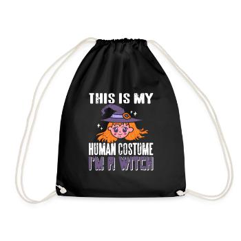 This Is My Human Costume I'm A Witch Halloween - Drawstring Bag - black - Front