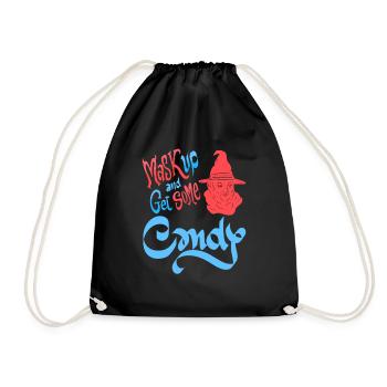 Masquez et obtenez des bonbons rétro Halloween Gnome - Sac de sport léger - noir - Devant