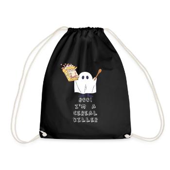 Hou! Je suis un tueur de céréales Drôle de fantôme Halloween - Sac de sport léger - noir - Devant