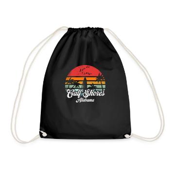 Vintage Gulf Shores Alabama Surfen Retro Surf Wortspiel - Turnbeutel - Schwarz - Vorne