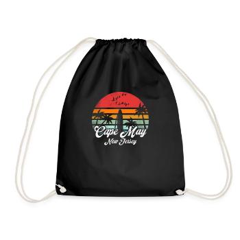 Vintage Cape Mai New Jersey Surfen Retro Surf - Turnbeutel - Schwarz - Vorne