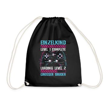 Einzelkind Level 1 Complete Loading Level 2 Grosse - Turnbeutel - Schwarz - Vorne