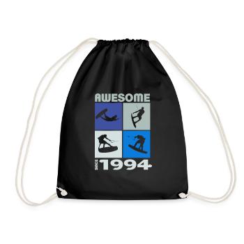 Awesome since 1994. Wakeboard Lifestyle - Drawstring Bag - black - Front