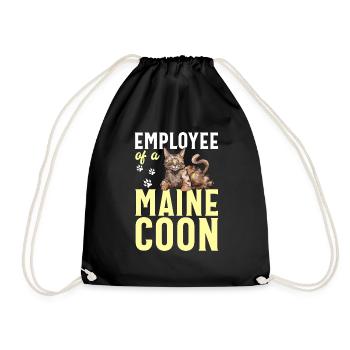 Maine Coon Cat - Drawstring Bag - black - Front