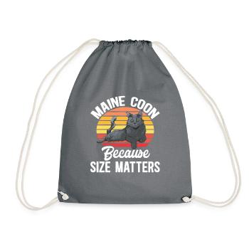 Maine Coon Cat - Drawstring Bag - grey - Front