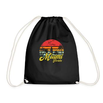 Vintage Miami Floride Surf Rétro Surf Humour - Sac de sport léger - noir - Devant