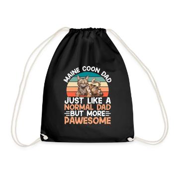 Maine Coon Cat - Drawstring Bag - black - Front