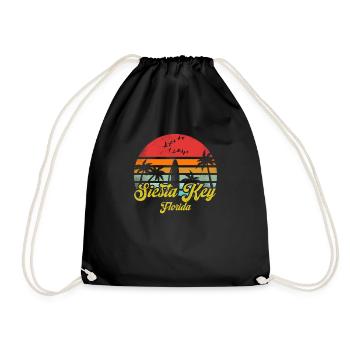 Vintage Siesta Key Florida Surfen Retro Surf Spaß - Turnbeutel - Schwarz - Vorne