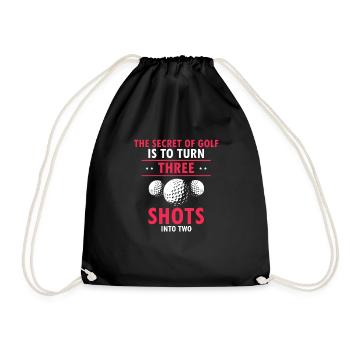 Secret Of Golf Is To Turn Three Shots Into Two - Drawstring Bag - black - Front