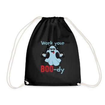 Funny Fitness Spirit - Work your body - Boody - Drawstring Bag - black - Front