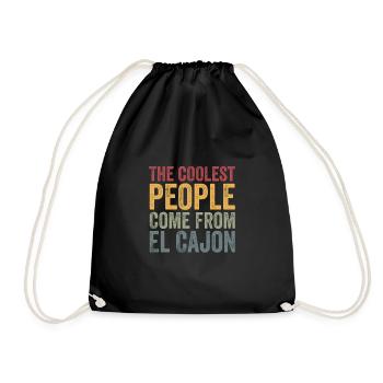 Coolest people come from El Cajon - Turnbeutel - Schwarz - Vorne