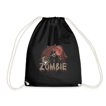 Gruseliges Zombie Shirt Halloween - Turnbeutel - Schwarz - Vorne
