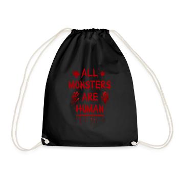 All monsters are human Halloween - Drawstring Bag - black - Front