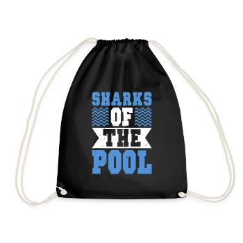 Schimmer Schwimmen Sharks Of The Pool - Turnbeutel - Schwarz - Vorne
