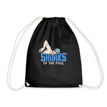 Schimmer Schwimmen Sharks Of The Pool - Turnbeutel - Schwarz - Vorne