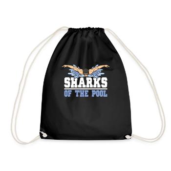 Schimmer Schwimmen Sharks Of The Pool - Turnbeutel - Schwarz - Vorne