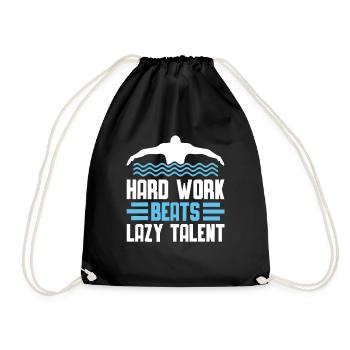 Schimmer Hard Work Beats Lazy Talent - Turnbeutel - Schwarz - Vorne