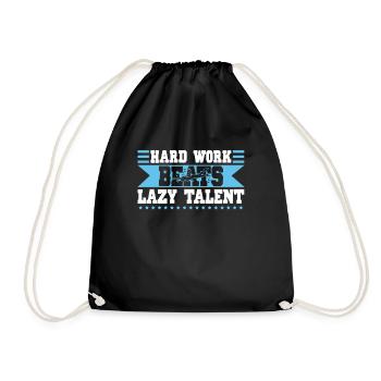 Schimmer Hard Work Beats Lazy Talent - Turnbeutel - Schwarz - Vorne