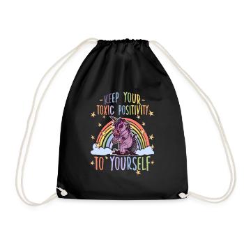 Einhorn Zombie Toxic Positivity Misanthropen - Turnbeutel - Schwarz - Vorne